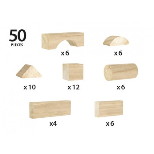 Set 50 Bloques Construcción - BRIO BRIO BRIO