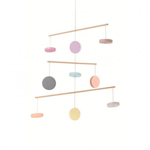 Mòbil Cercles Fusta Color Pastís - PLANTOY PlanToys PLANTOYS