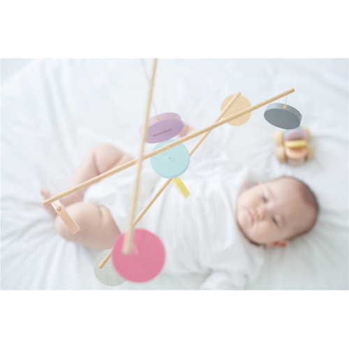 Mòbil Cercles Fusta Color Pastís - PLANTOY PlanToys PLANTOYS