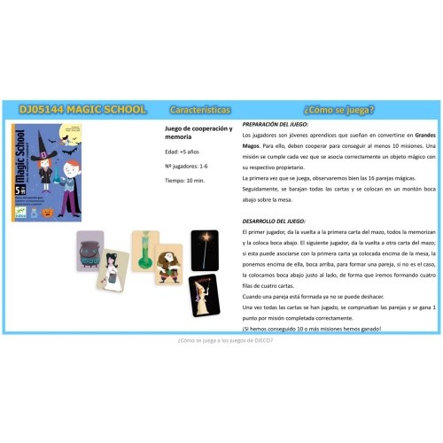 Juego Cartas Magic School | DJECO  DJECO