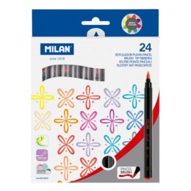 Caixa 24 Retoladors Punta Pinzell | MILAN  MILAN