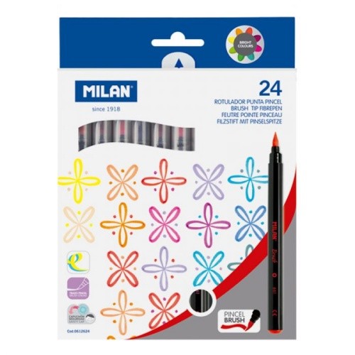 Caja 24 Rotuladores Punta Pincel | MILAN  MILAN