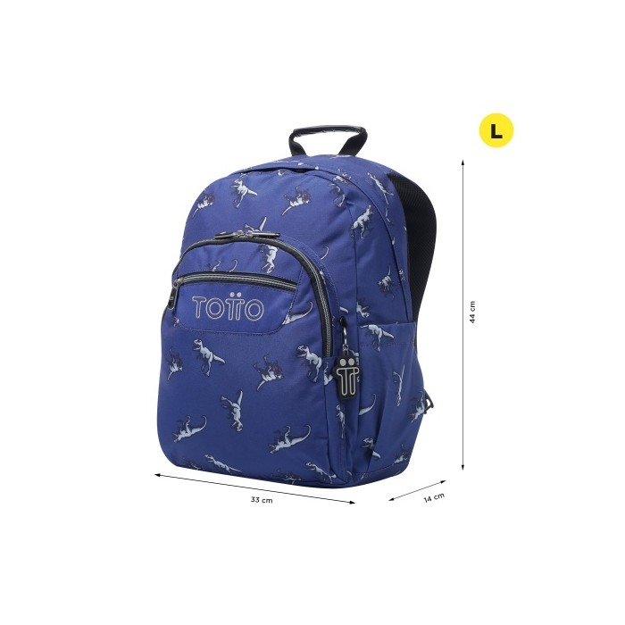 Mochila escolar modelo Tiranosaurio Azul - Acuareles | TOTTO  Inicio