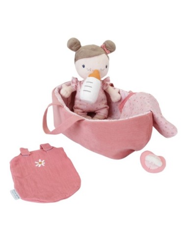 Muñeco de Peluche Bebé Rosa Little Dutch con Capazo