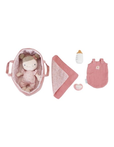 Muñeco de Peluche Bebé Rosa Little Dutch con Capazo