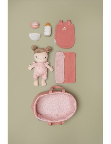 Muñeco de Peluche Bebé Rosa Little Dutch con Capazo