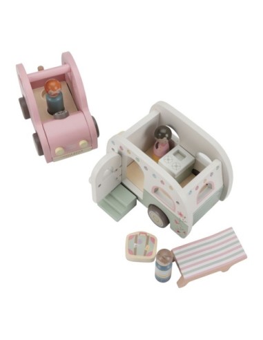 Set Coche y Caravana FSC Little Dutch – Juguete de Madera