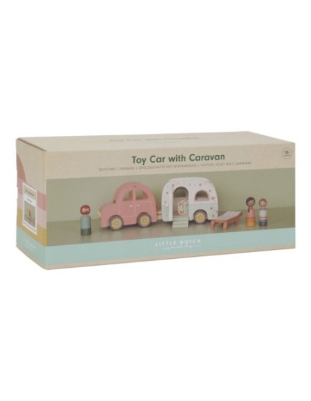 Set Coche y Caravana FSC Little Dutch – Juguete de Madera