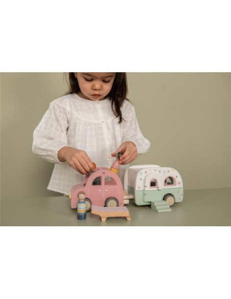 Set Coche y Caravana FSC Little Dutch – Juguete de Madera