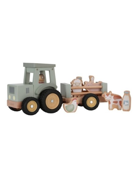 Tractor de Madera con Remolque Little Dutch | Juguete Granja