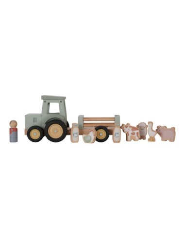 Tractor de Madera con Remolque Little Dutch | Juguete Granja