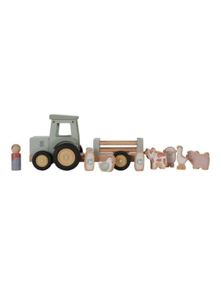 Tractor de Madera con Remolque Little Dutch | Juguete Granja