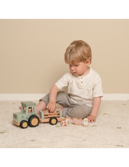 Tractor de Madera con Remolque Little Dutch | Juguete Granja