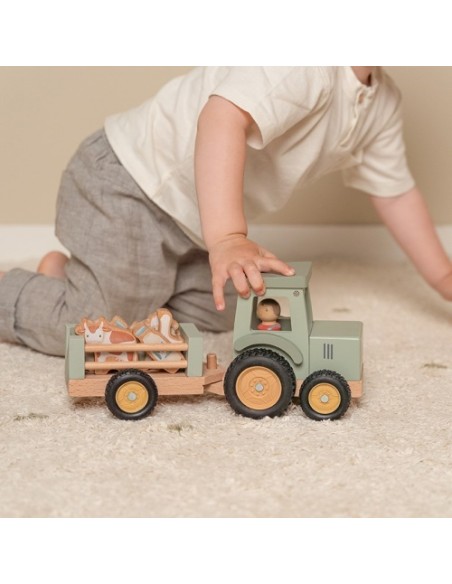 Tractor de Madera con Remolque Little Dutch | Juguete Granja