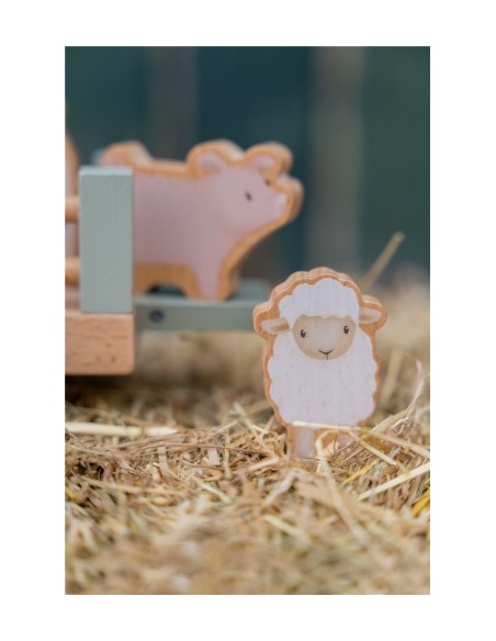 Tractor de Madera con Remolque Little Dutch | Juguete Granja