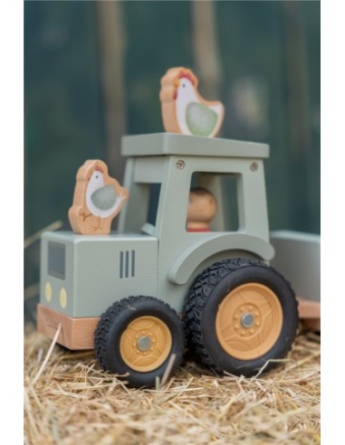 Tractor de Madera con Remolque Little Dutch | Juguete Granja