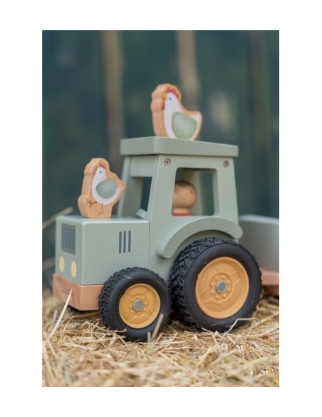 Tractor de Madera con Remolque Little Dutch | Juguete Granja