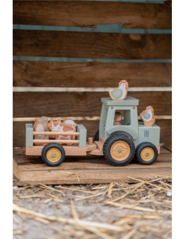Tractor de Madera con Remolque Little Dutch | Juguete Granja