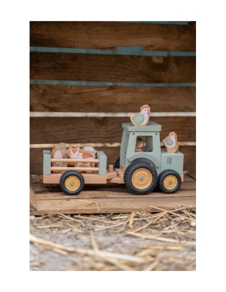 Tractor de Madera con Remolque Little Dutch | Juguete Granja