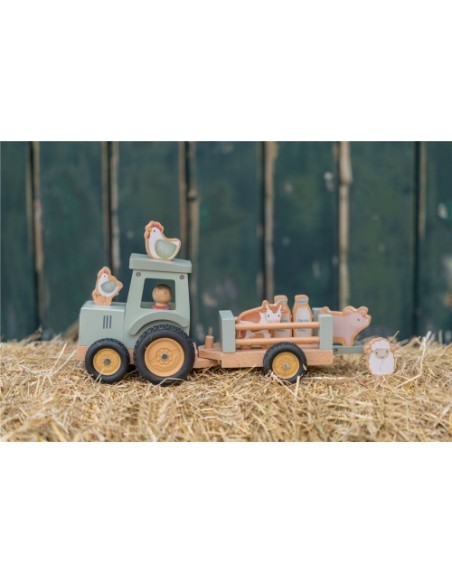 Tractor de Madera con Remolque Little Dutch | Juguete Granja