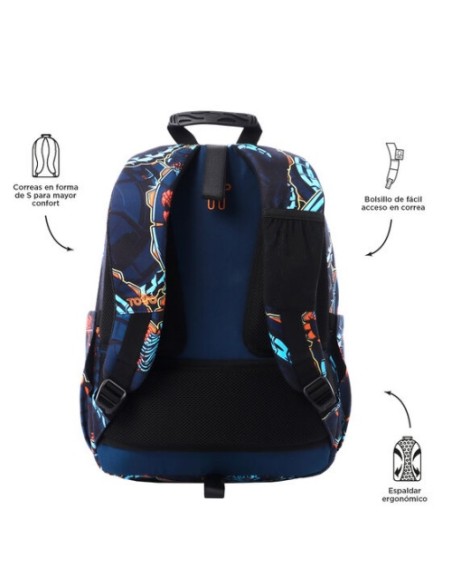 TOTTO | Estuche escolar tres compartimentos graffiti | Asijuego.com