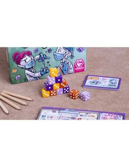 Virus! Roll & Write: juego táctico de dados y gestión de recursos