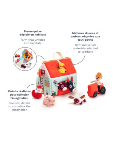 Mi Primera Granja Lilliputiens – Juguete de Tela con Animales