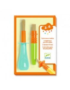 Pinceles Ingeniosos Djeco – 3 pinceles ergonómicos para niños