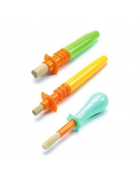 Pinceles Ingeniosos Djeco – 3 pinceles ergonómicos para niños