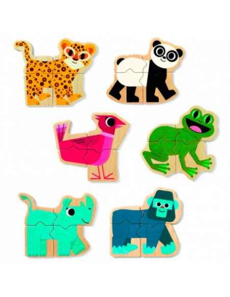 Mixanimo Djeco – Puzle magnético infantil de animales
