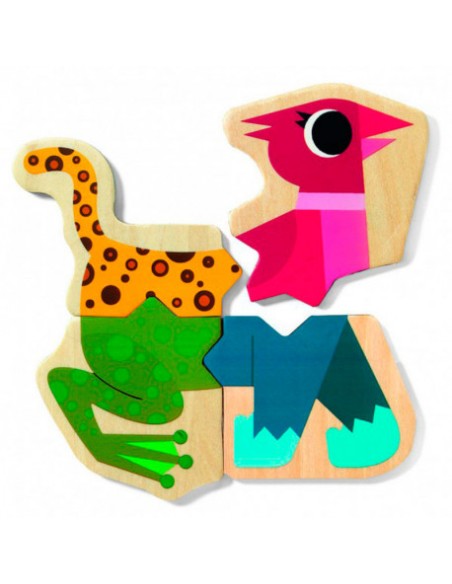 Mixanimo Djeco – Puzle magnético infantil de animales