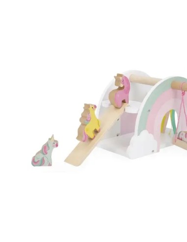 Casa de los Unicornios Janod | Juguete de madera con 4 unicornios