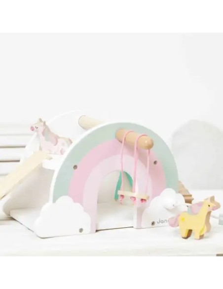 Casa de los Unicornios Janod | Juguete de madera con 4 unicornios