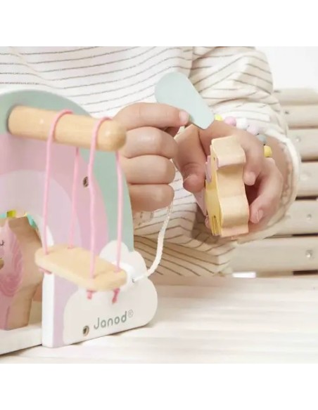 Casa de los Unicornios Janod | Juguete de madera con 4 unicornios