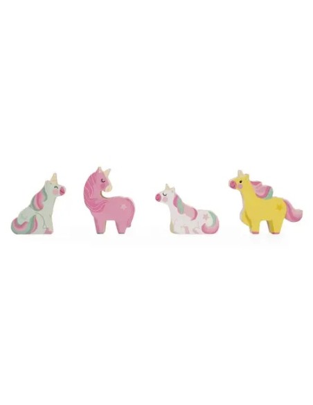 Casa de los Unicornios Janod | Juguete de madera con 4 unicornios