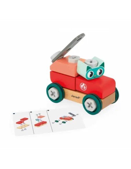 Brico Kids Coche Gato Janod | Coche de madera para montar