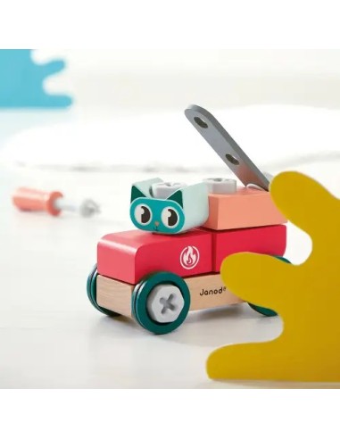 Brico Kids Cotxe Gat Janod | Cotxe de fusta per muntar
