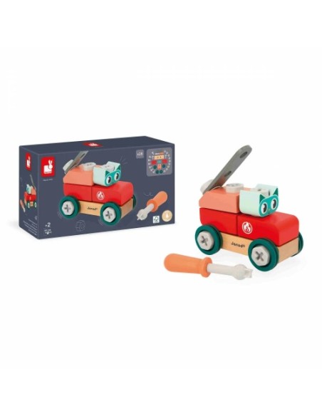 Brico Kids Coche Gato Janod | Coche de madera para montar