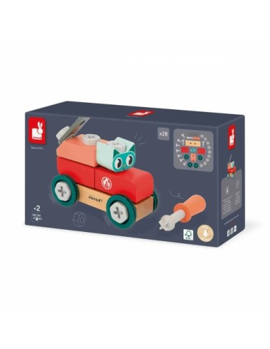 Brico Kids Coche Gato Janod | Coche de madera para montar