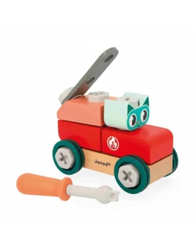 Brico Kids Coche Gato Janod | Coche de madera para montar