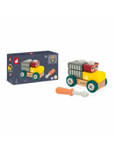 Brico Kids Coche Gato Janod | Coche de madera para montar