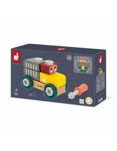 Brico Kids Coche Gato Janod | Coche de madera para montar