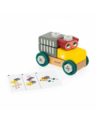 Brico Kids Coche Gato Janod | Coche de madera para montar