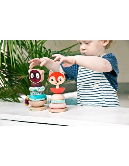 Pirámide para Apilar Alice Lilliputiens | Juego Sensorial Bebés