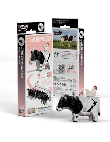 Kit Eugy Vaca Holstein | Modelismo 3D en Cartón Reciclado