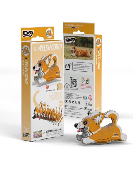 Kit Eugy Corgi Galés | Modelismo 3D en Cartón Reciclado
