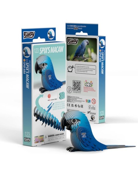 Kit Eugy Guacamayo de Spix | Modelismo 3D en Cartón Reciclado