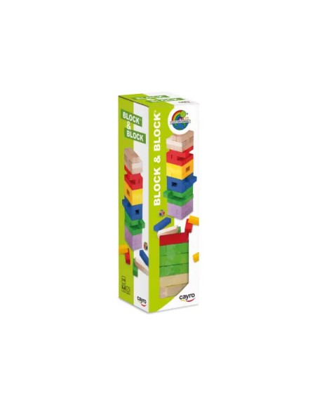 Block & Block Basic Cayro – Juego de Habilidad de Madera Natural