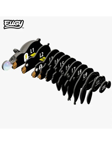 Kit Eugy Oso Negro | Modelismo 3D en Cartón Reciclado
