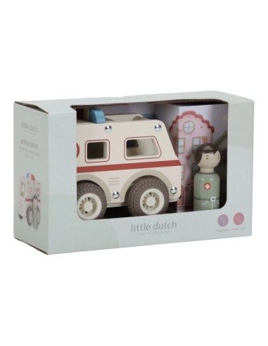 Ambulància FSC Little Dutch – Joguina de Fusta Educatiu